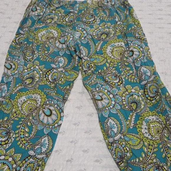 🦚Vera Bradley Adorable Cotton Pajama Pants In Very Good Condition. Size L💚💙 - Picture 10 of 12